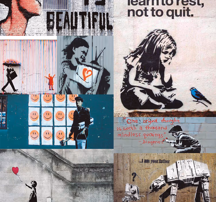 Tapet de artă banky colaj - TenStickers
