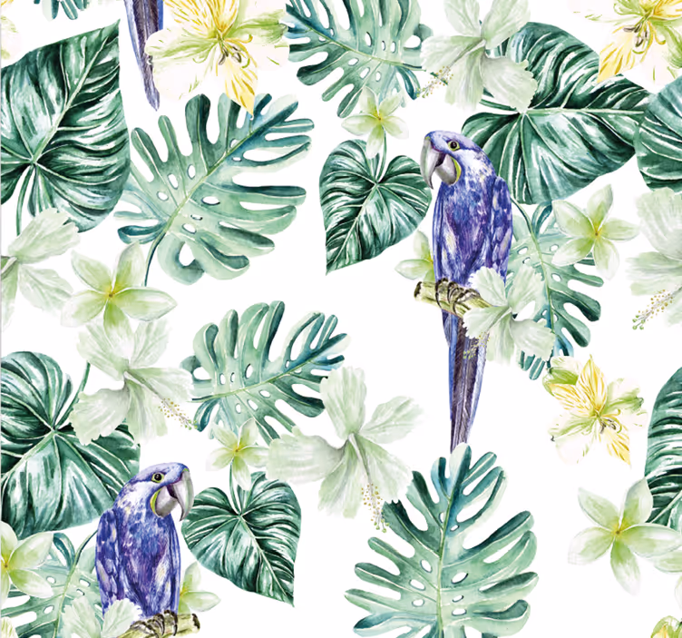Tapet papagali flora papagalului tropical - TenStickers