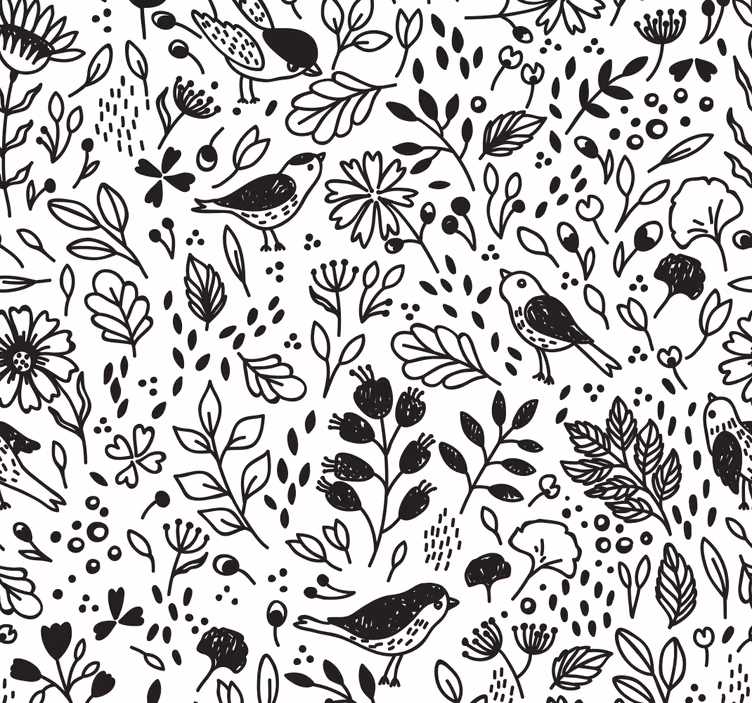 Tapet flori model aviar botanic - TenStickers