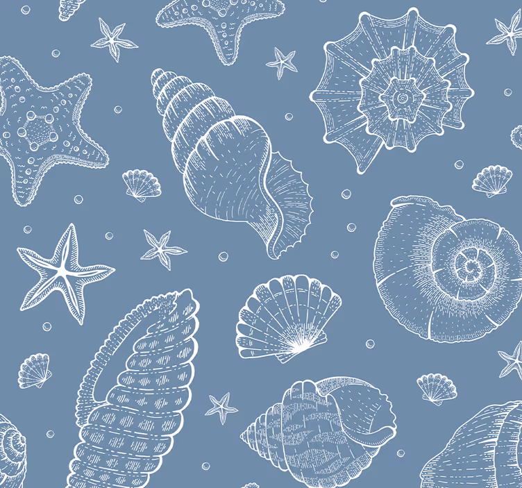 Tapet de viață marină și scoici de mare - TenStickers
