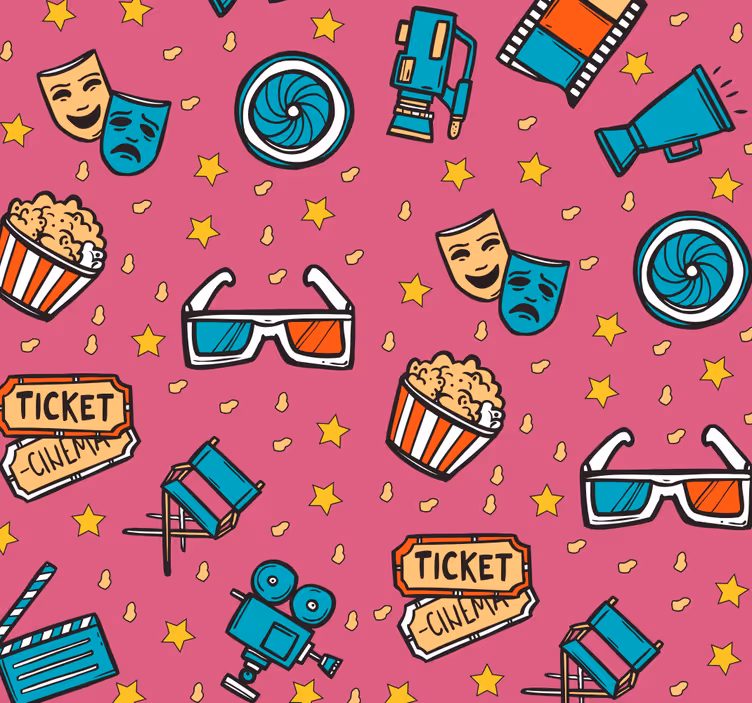 Noapte de film - tapet pentru copii pentru fete - TenStickers