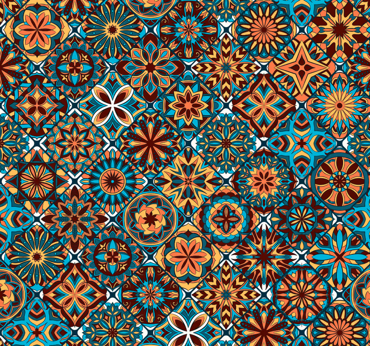 Tapet ornamental mozaic colorat - TenStickers