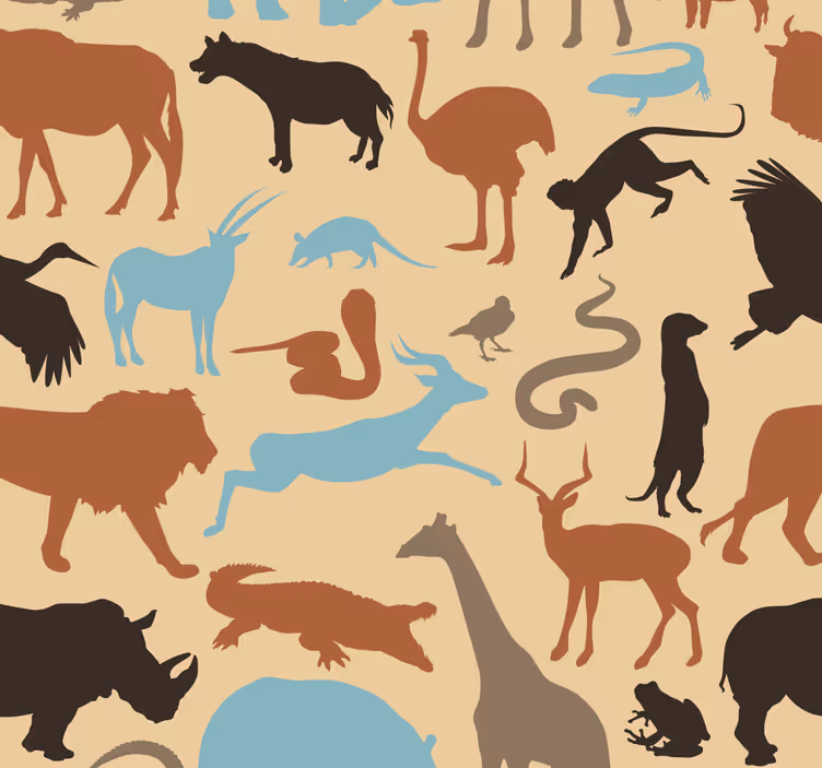 Tapet silueta safari animale - TenStickers