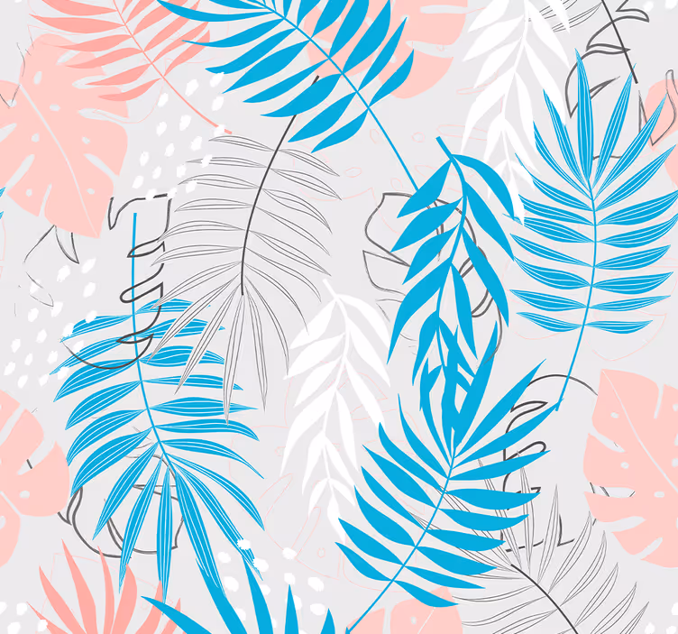 Tapet de frunze modele de frunze tropicale - TenStickers