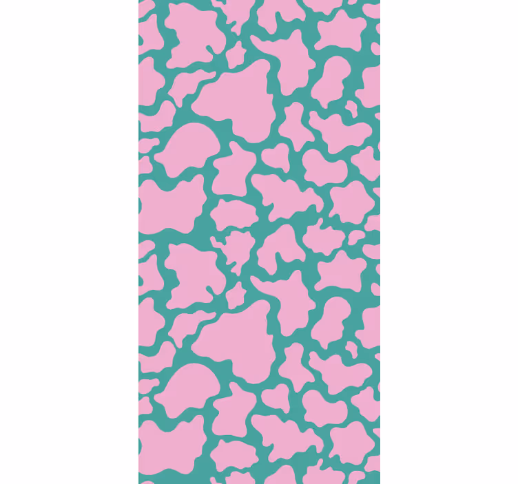 Tapet abstract colorat cu imprimeu de vacă roz - TenStickers