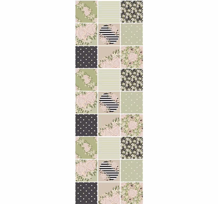 Tapet floral creație florală patchwork - TenStickers