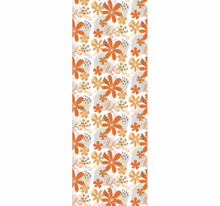 Tapet floral cu textură portocalie - TenStickers