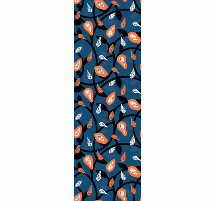 Tapet modern papaya și plante - TenStickers