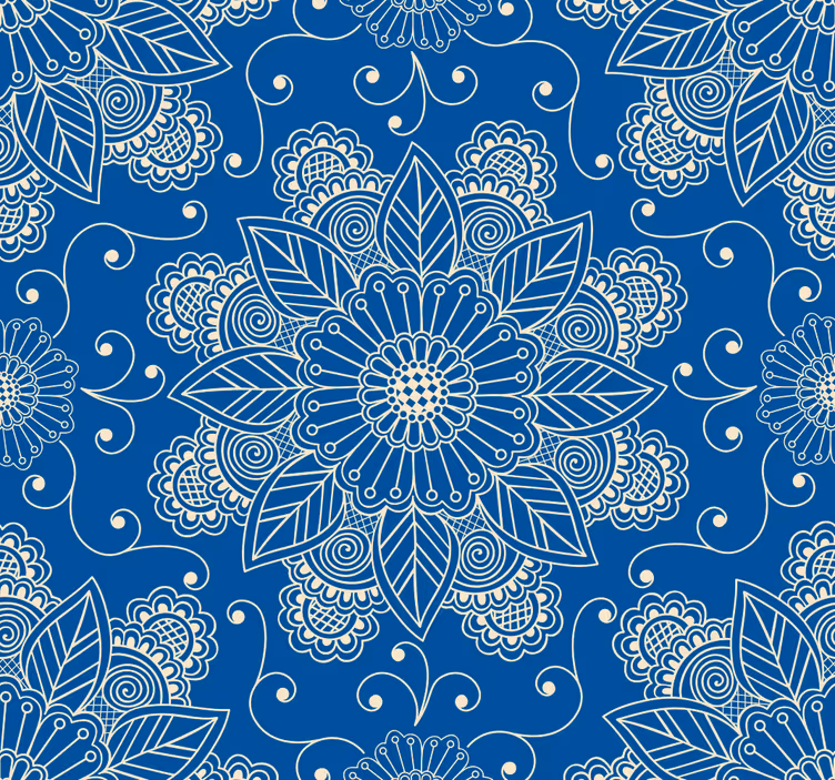 Tapet floral flori împodobite - TenStickers