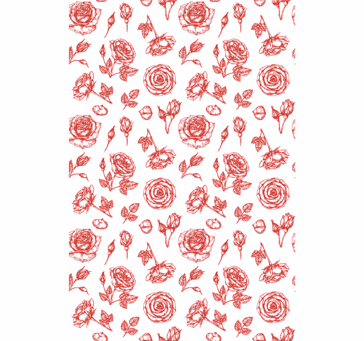 Tapet flori model floral schitat - TenStickers