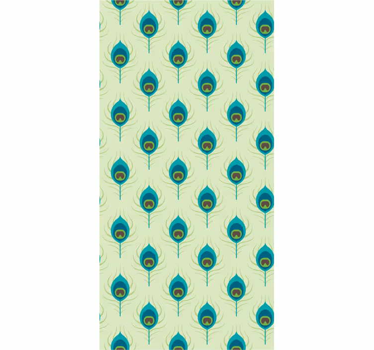 Tapet ornamental modern cu pene de păun - TenStickers