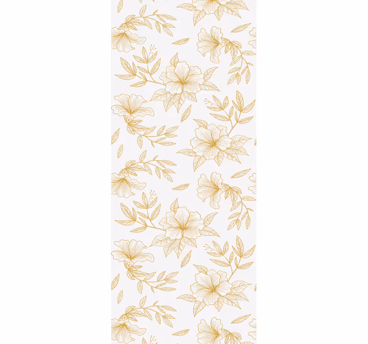 Tapet floral eleganță florală aurie - TenStickers
