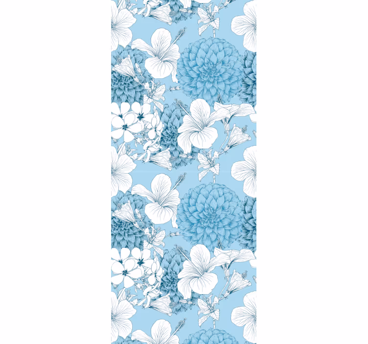 Tapet flori motiv de schiță florală - TenStickers