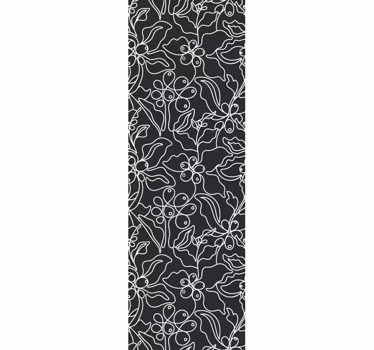Tapet de frunze contur floral - TenStickers