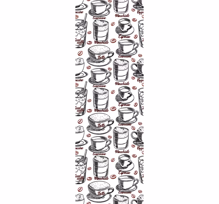tapet bucătărie ilustrație temă cafenea - TenStickers