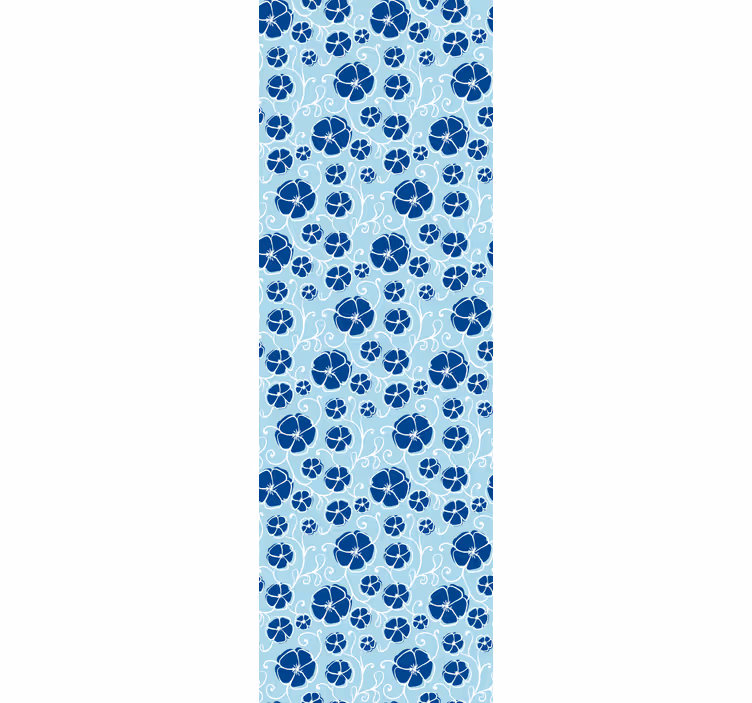 Tapet floral gresie cu flori albastre - TenStickers