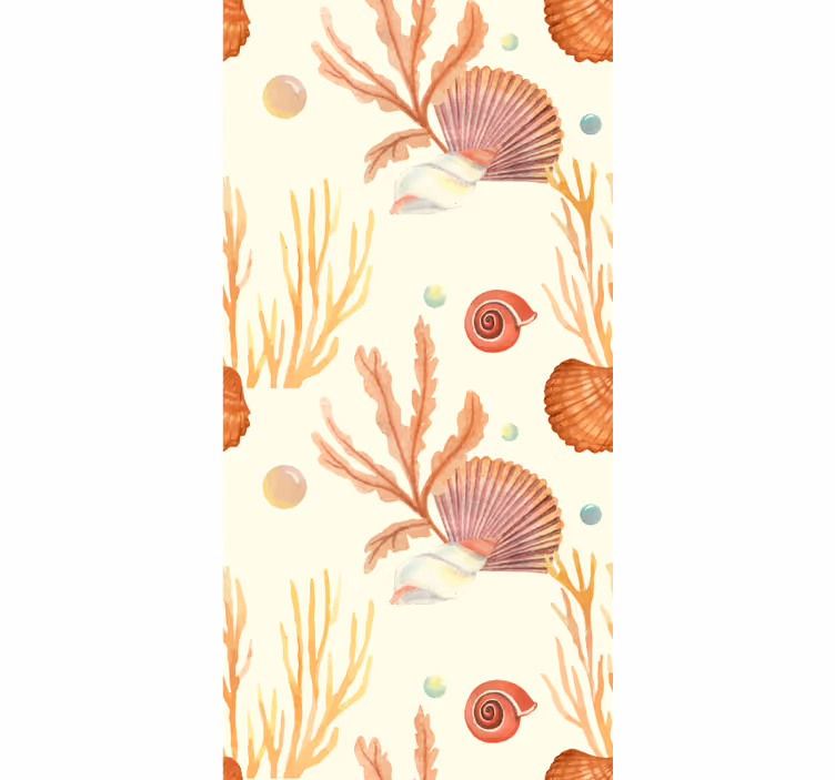 Tapet de baie pentru scoici și corali oceanici - TenStickers