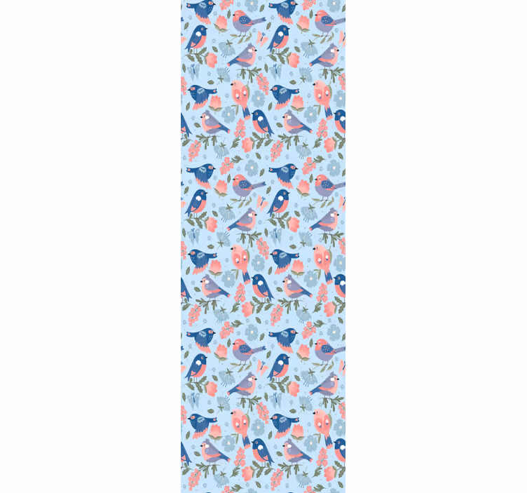 Tapet păsări model floral de păsări - TenStickers