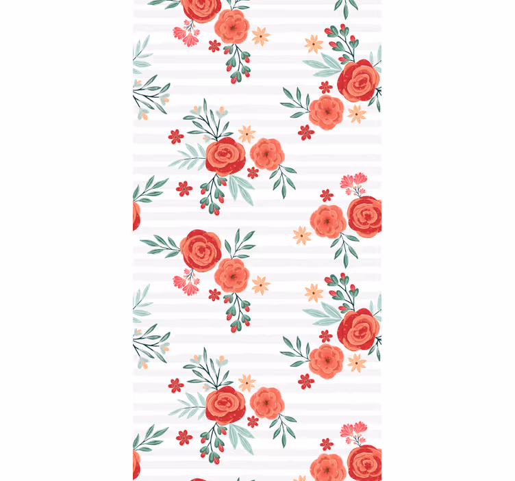 Tapet flori model cu dungi florale - TenStickers