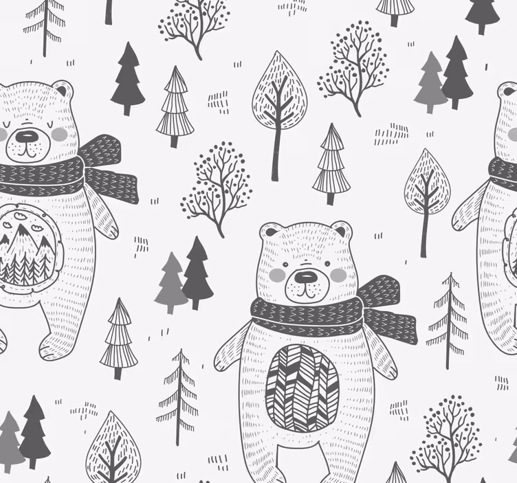 Tapet de animale motivul ursului de pădure - TenStickers