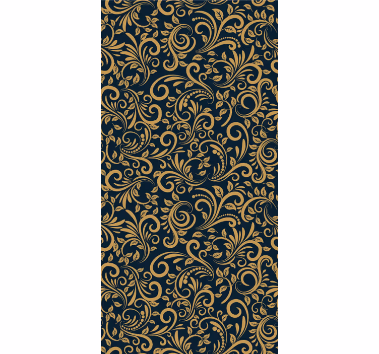 Tapet versace auriu negru cu flori - TenStickers