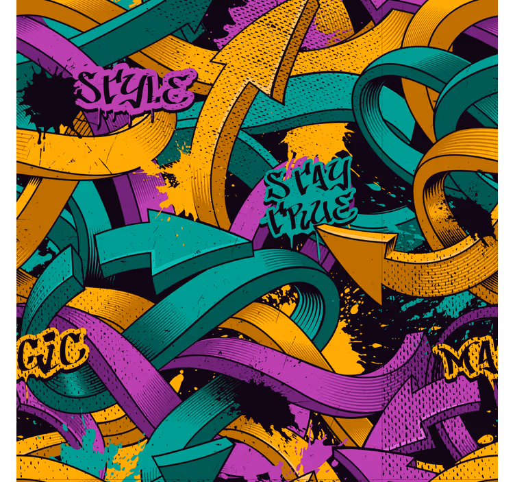 Tapet de artă panglici graffiti - TenStickers