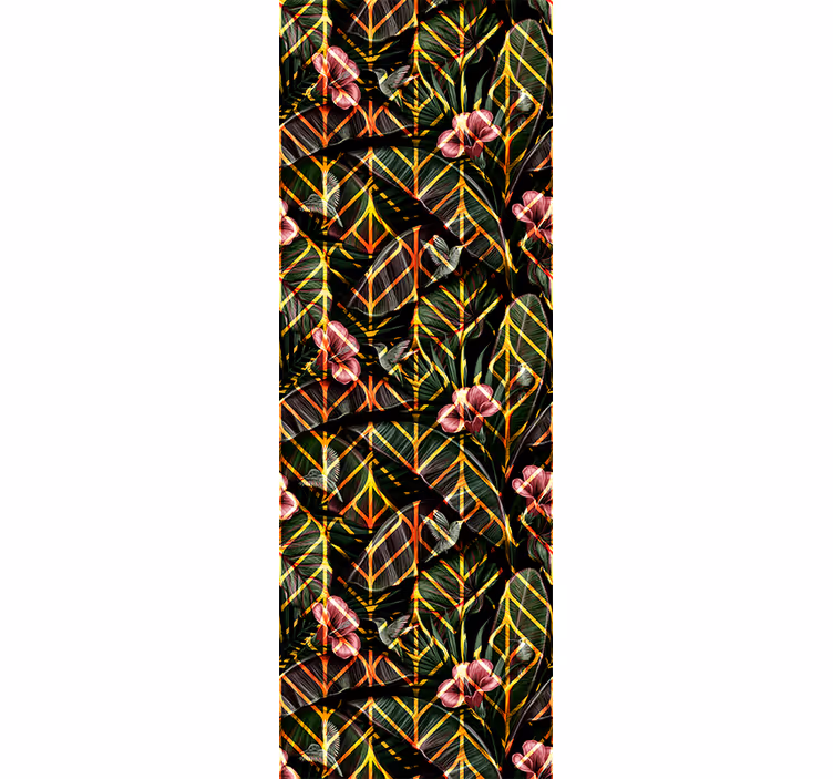 Tapet natura model de frunziș floral - TenStickers