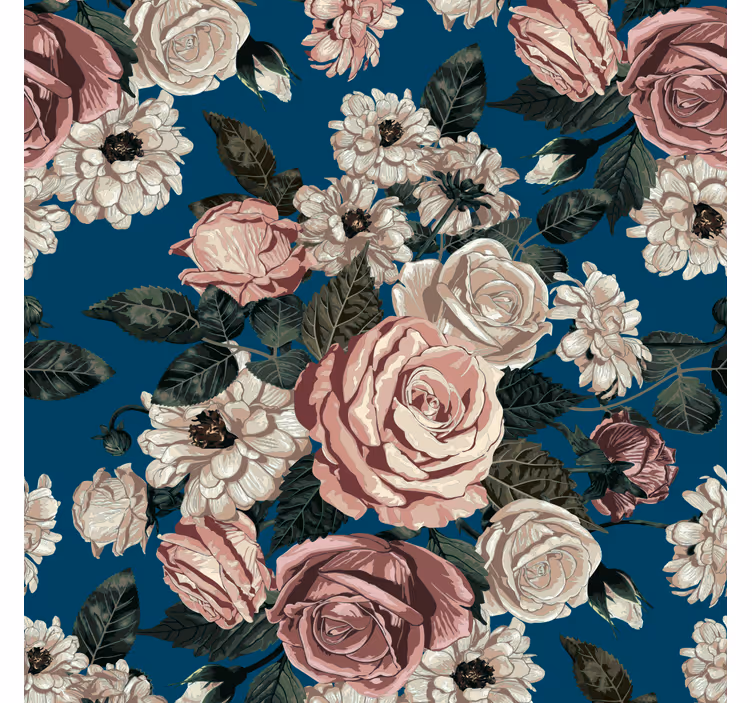 Tapet cu model floral romantic - TenStickers