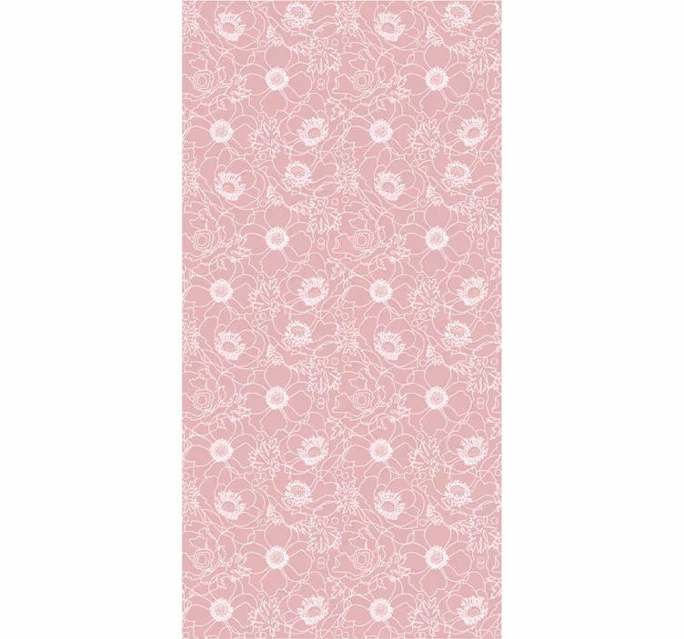 Tapet flori motiv cu contur floral - TenStickers