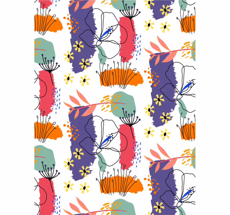 Tapet flori model de schiță botanică - TenStickers