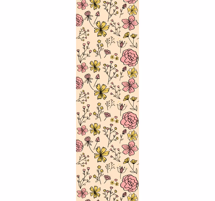 Tapet flori schiță botanică florală - TenStickers
