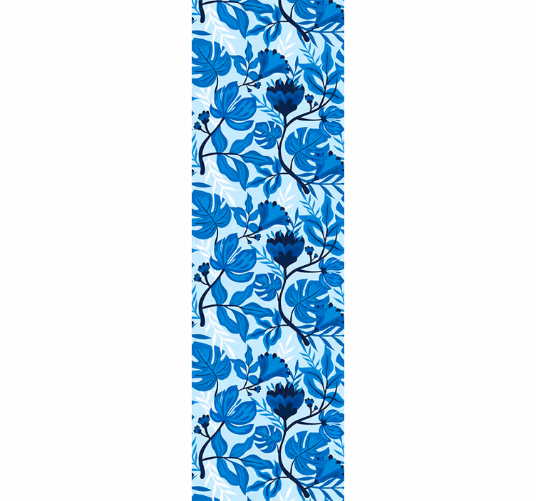 Tapet flori înflorire botanică albastră - TenStickers
