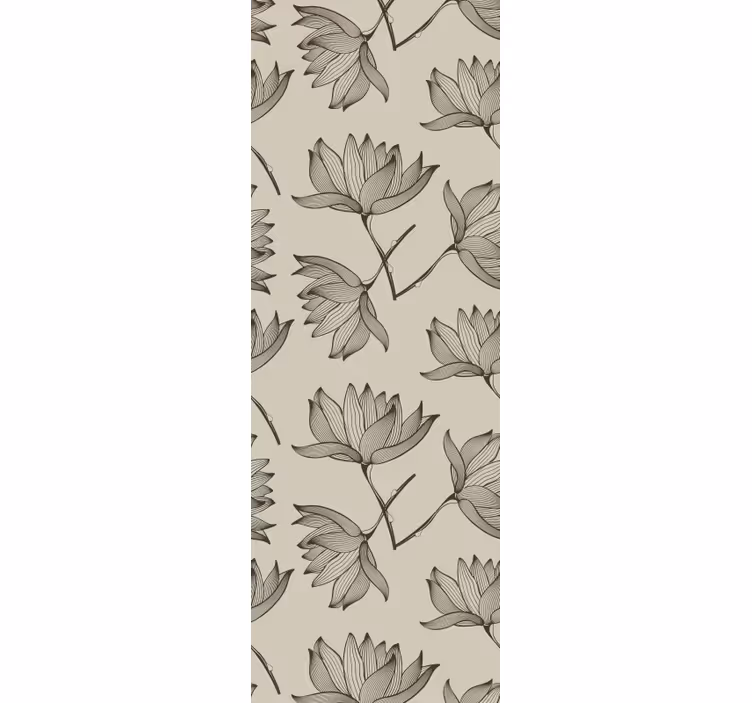 Tapet flori conturat floral - TenStickers