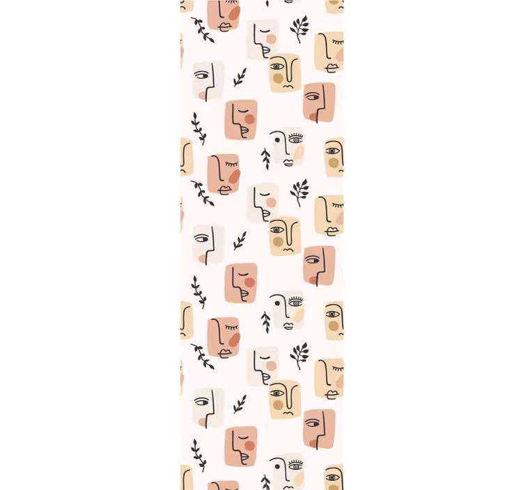 Tapet de artă modele faciale abstracte - TenStickers