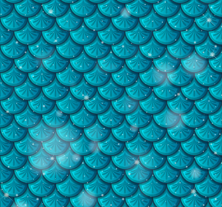 Sirenă albastră cântare tapet 3d - TenStickers