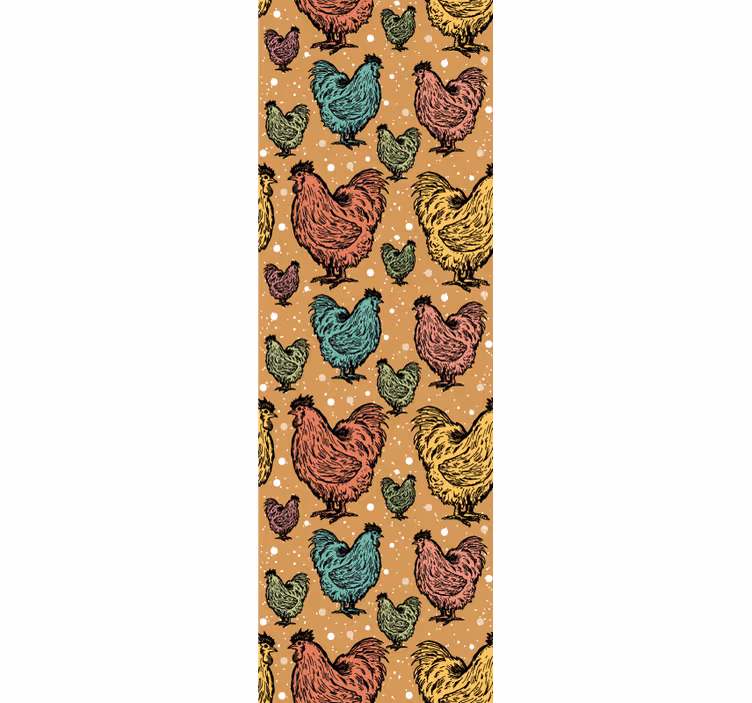 Tapet de animale model de cocoș colorat - TenStickers