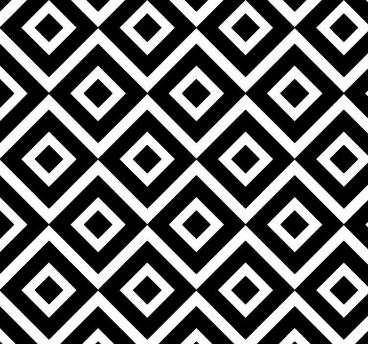 Tapet pătrat geometric alb-negru - TenStickers