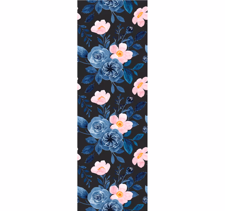 Model de flori pe tapet de fundal negru - TenStickers