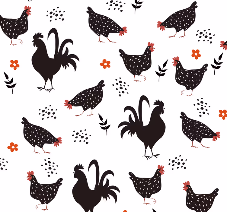 Tapet de animale model rustic de pasăre - TenStickers