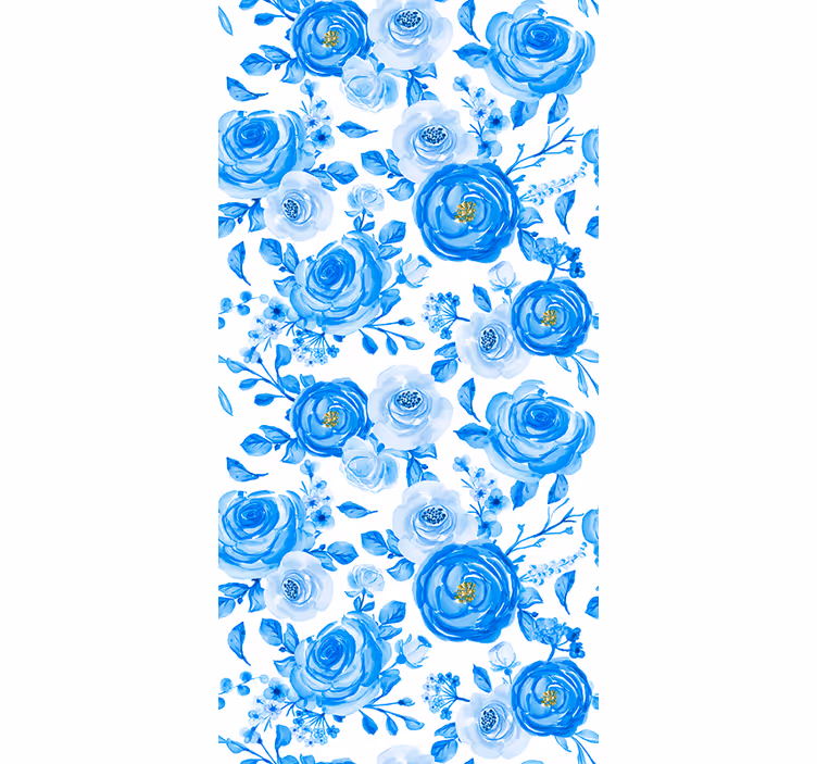 Tapet flori model trandafir albastru - TenStickers