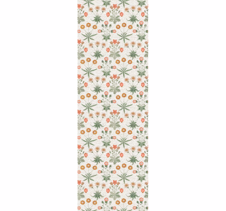 Tapet cu flori cu model verde colorat - TenStickers