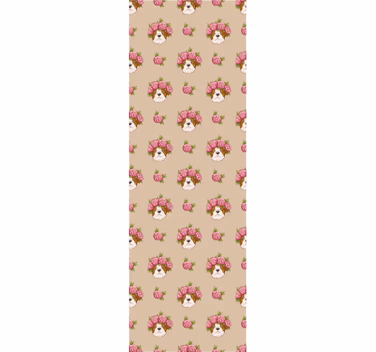 Câine tapet motiv floral canin - TenStickers