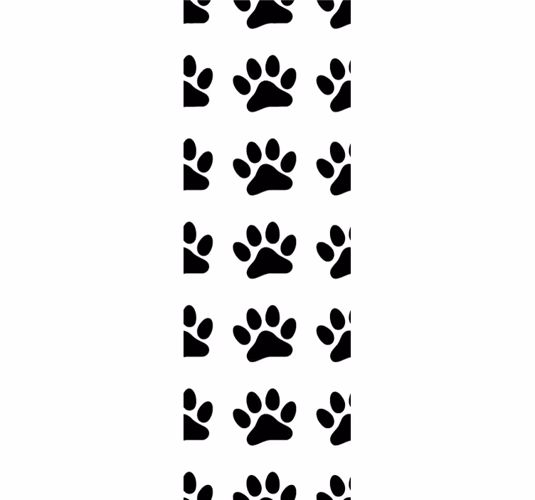 Negru pe alb laba de câine semne tapet dormitor - TenStickers