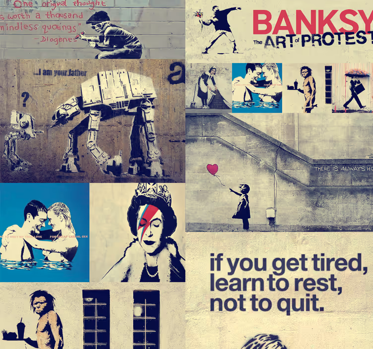 Colaj - tapet arta bansky - TenStickers