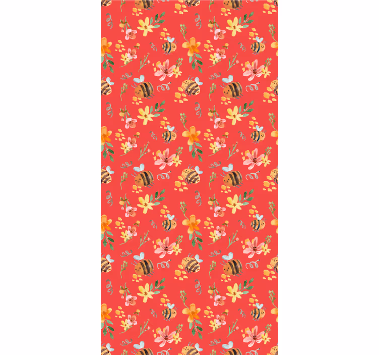 Tapet flori model floral de albine - TenStickers