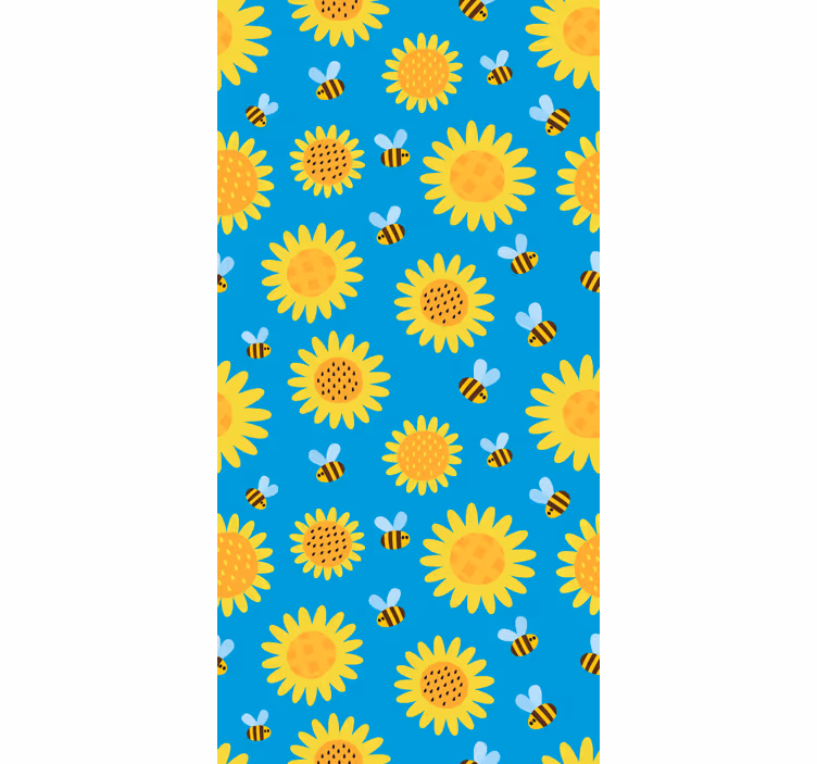 Tapet flori model floral însorit - TenStickers
