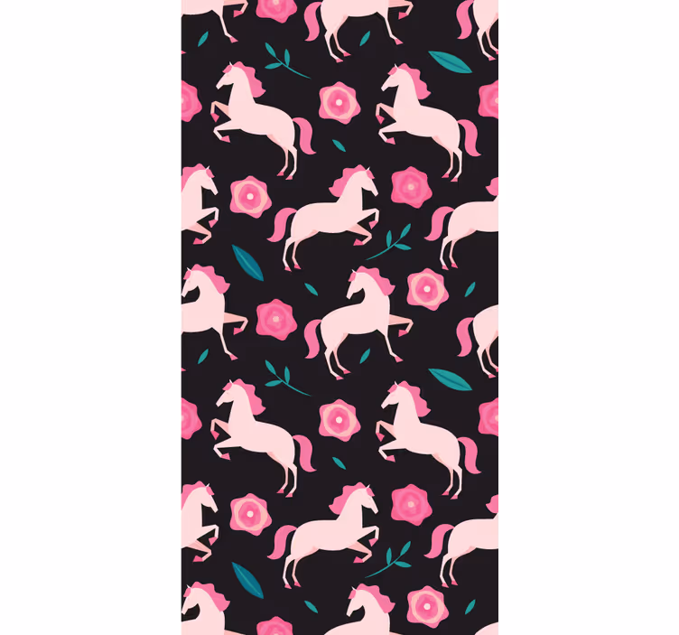 Tapet de animale florale ecvestre capricioase - TenStickers