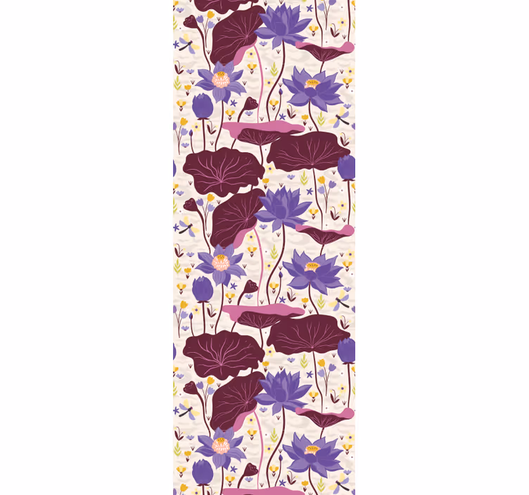 Tapet flori model albastru și violet - TenStickers