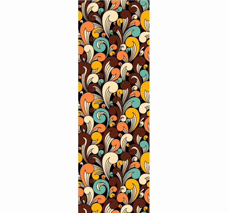 Tapet ornamental motiv învolburat retro - TenStickers