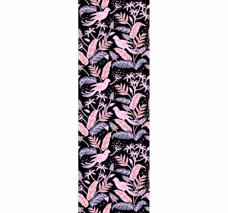 Tapet ornamental păsări armonie florală - TenStickers